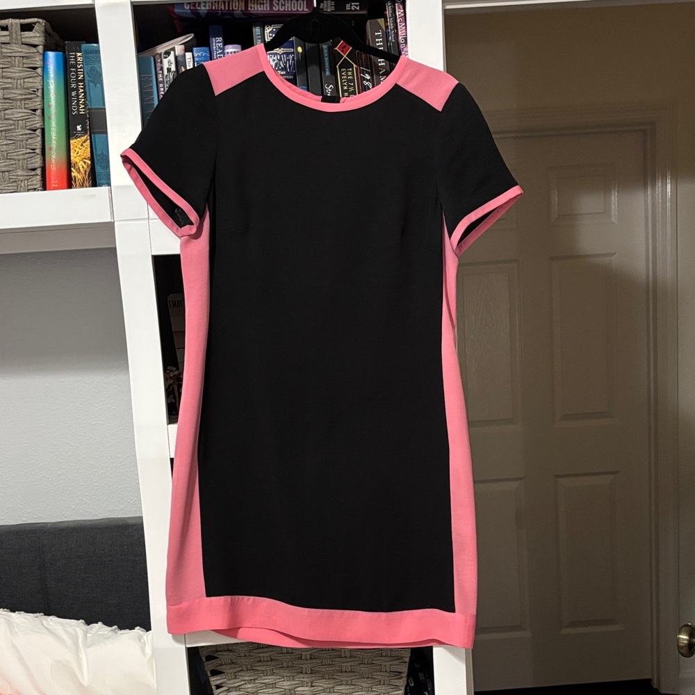 Black and Pink Mini Work Dress